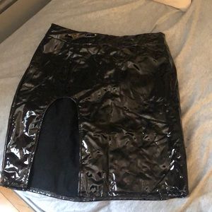 Patent leather skirt